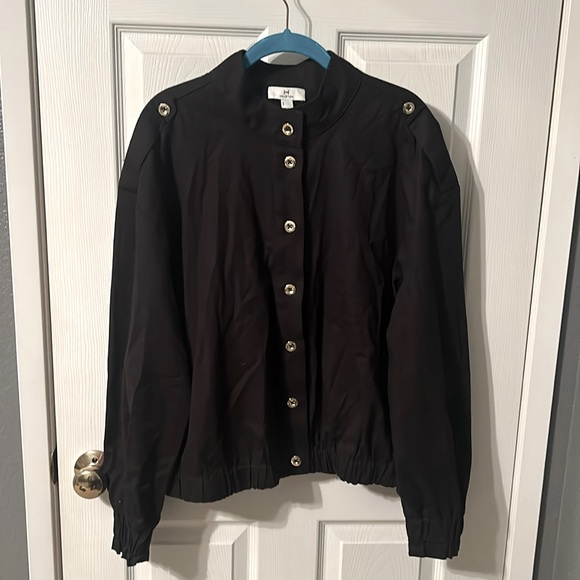 H by Halston Jackets & Blazers - Large black bomber jacket by Halston